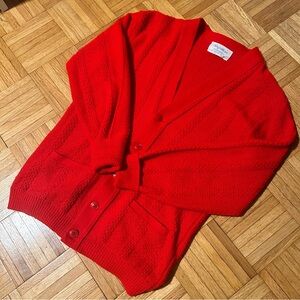 Vintage Red Cardigan Sweater